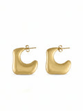 Brinco Argola Orgânica Irregular Dourado 18k