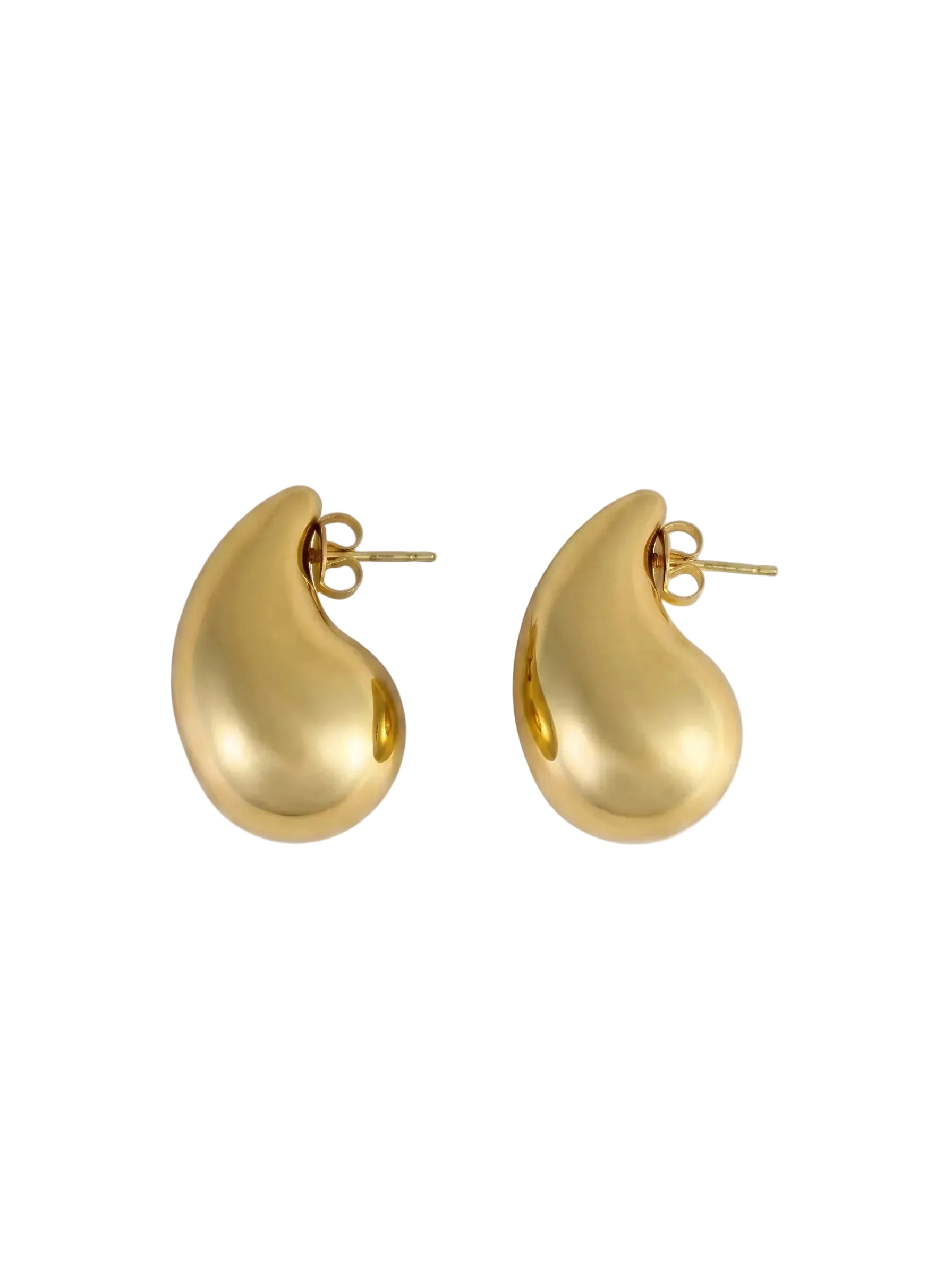 Brinco Gota Volumosa Dourado 18k