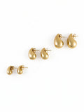 Brinco Gota Liso Dourado 18k