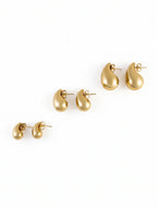 Brinco Gota Liso Dourado 18k