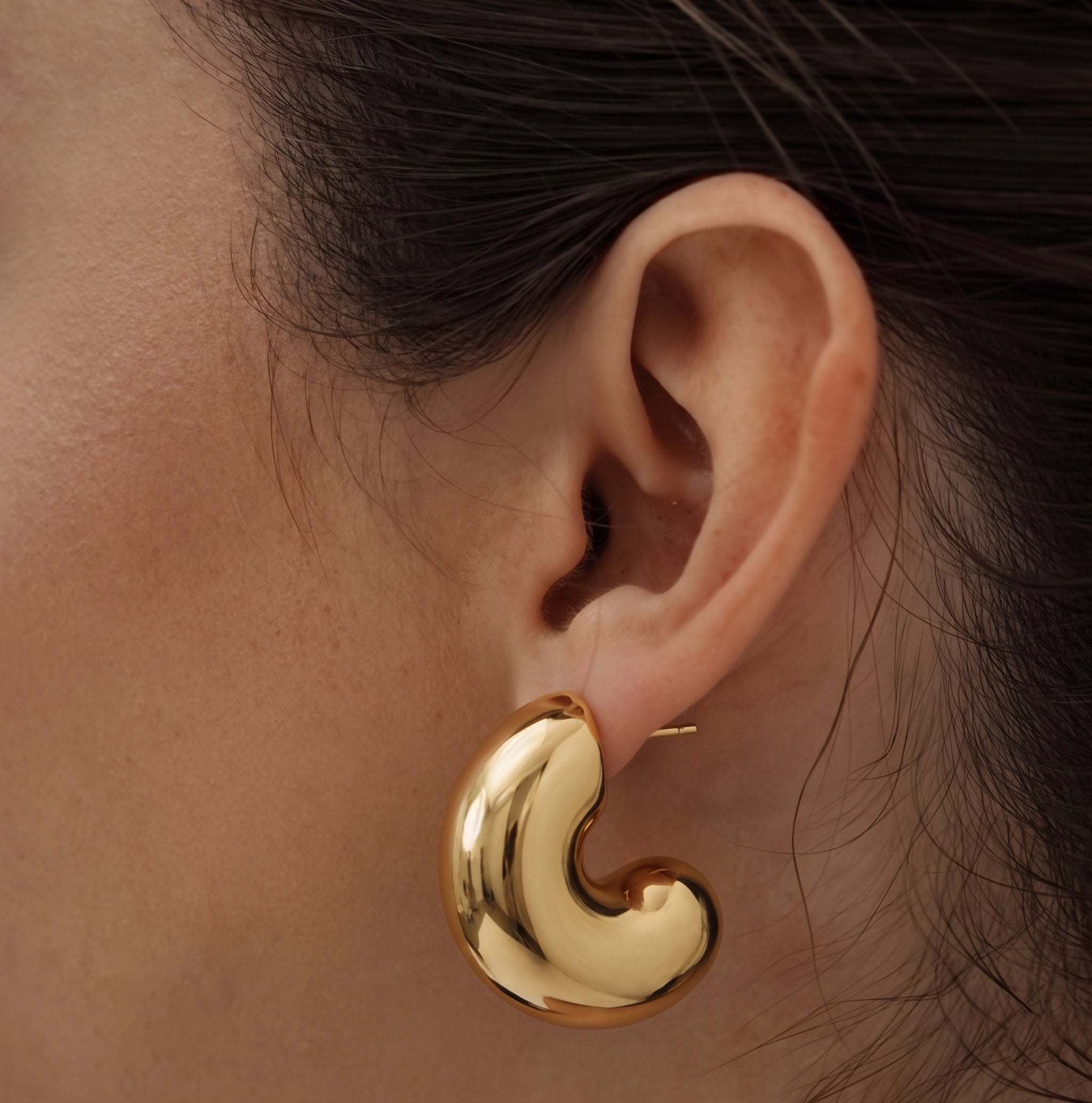 Brinco Chunky Espiral Dourado 18k
