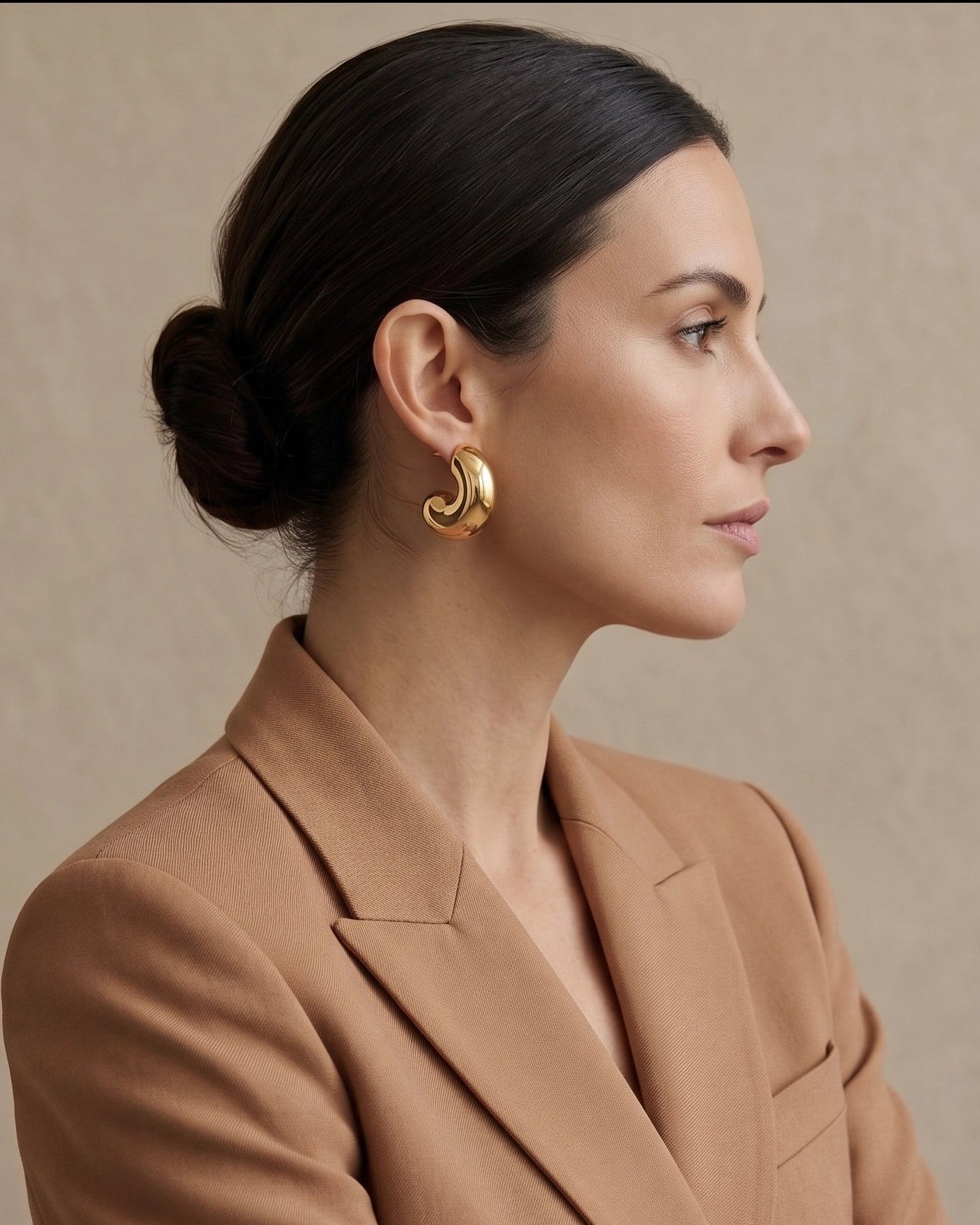 Brinco Chunky Espiral Dourado 18k