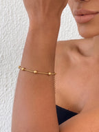 Pulseira Snake com Bolinhas Dourada 18k